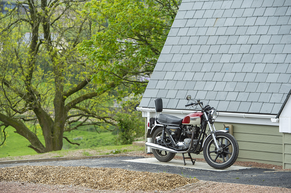 Bikes with secure parking at the Poltimore lodges